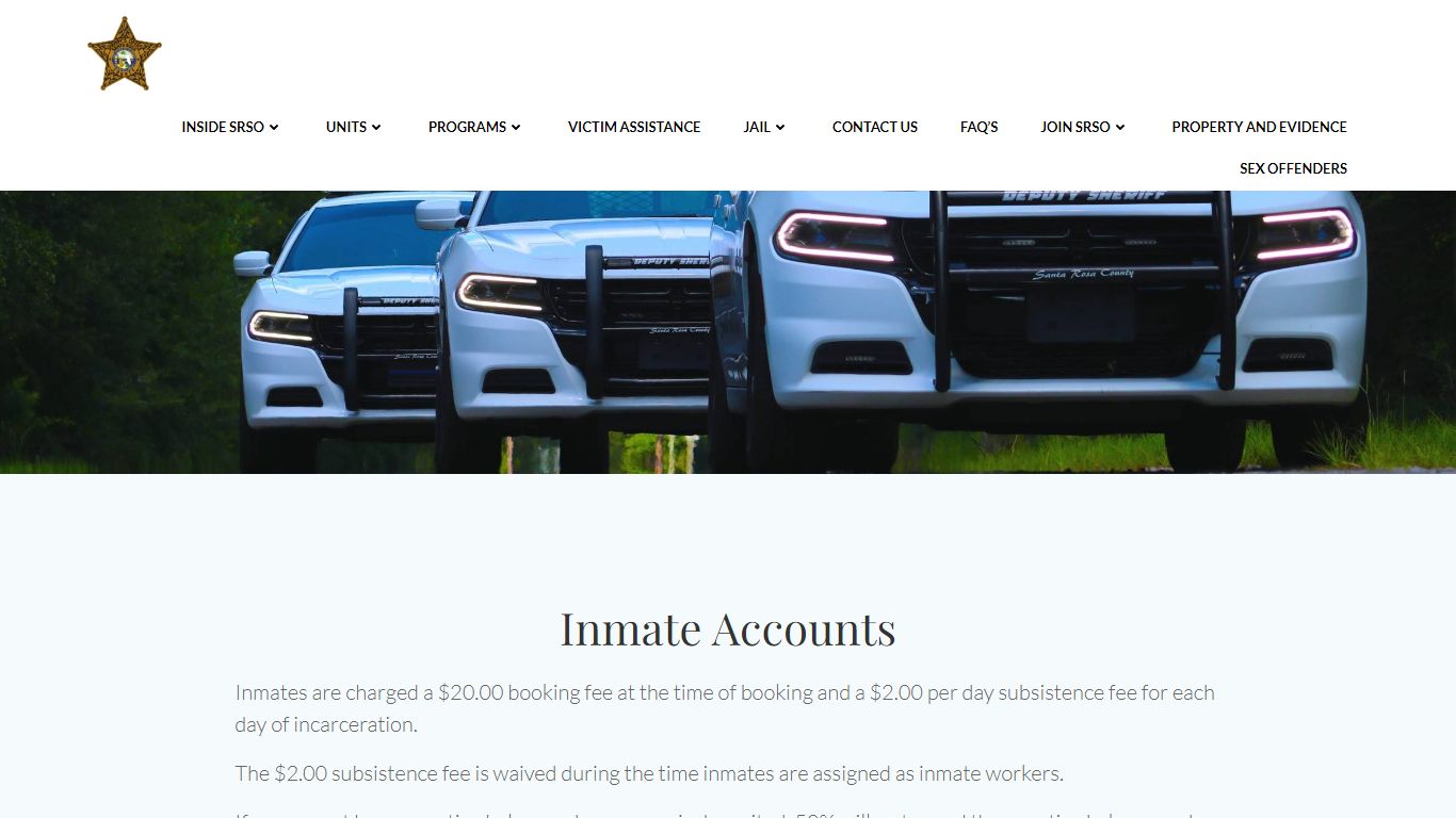Inmate Accounts - Santa Rosa County Sheriff's Office